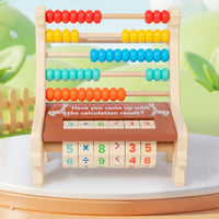 木制儿童早教长劲鹿多功能二合一计算架珠算架串珠加减乘除翻板架