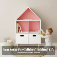 Youngsters' Suspended Book Organizer with Bins Includes Drawers Children's Room Furniture Multi-Functional Design