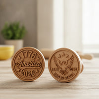 2 Pieces Easy to Use Cookie Stamp with Wooden Handle Versatile Cookie Stamp with Handle Comfortable Baking Dough Press Sturdy for Parties