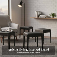 Stackable Padded Stool Minimalist Design Seating Furniture Multifunctional