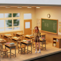 Backpack Girl Figurine Realistic Design Miniature Girl Model Miniature Scene Accessory Highly Detailed for Collectors