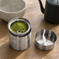 Mesh Powder Sieve Brushed Finish Stainless Steel Canister Cylindrical