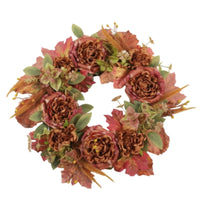 Fall Wreath with Maple Leaves Seasonal Autumn Wreath Elegant for Wall