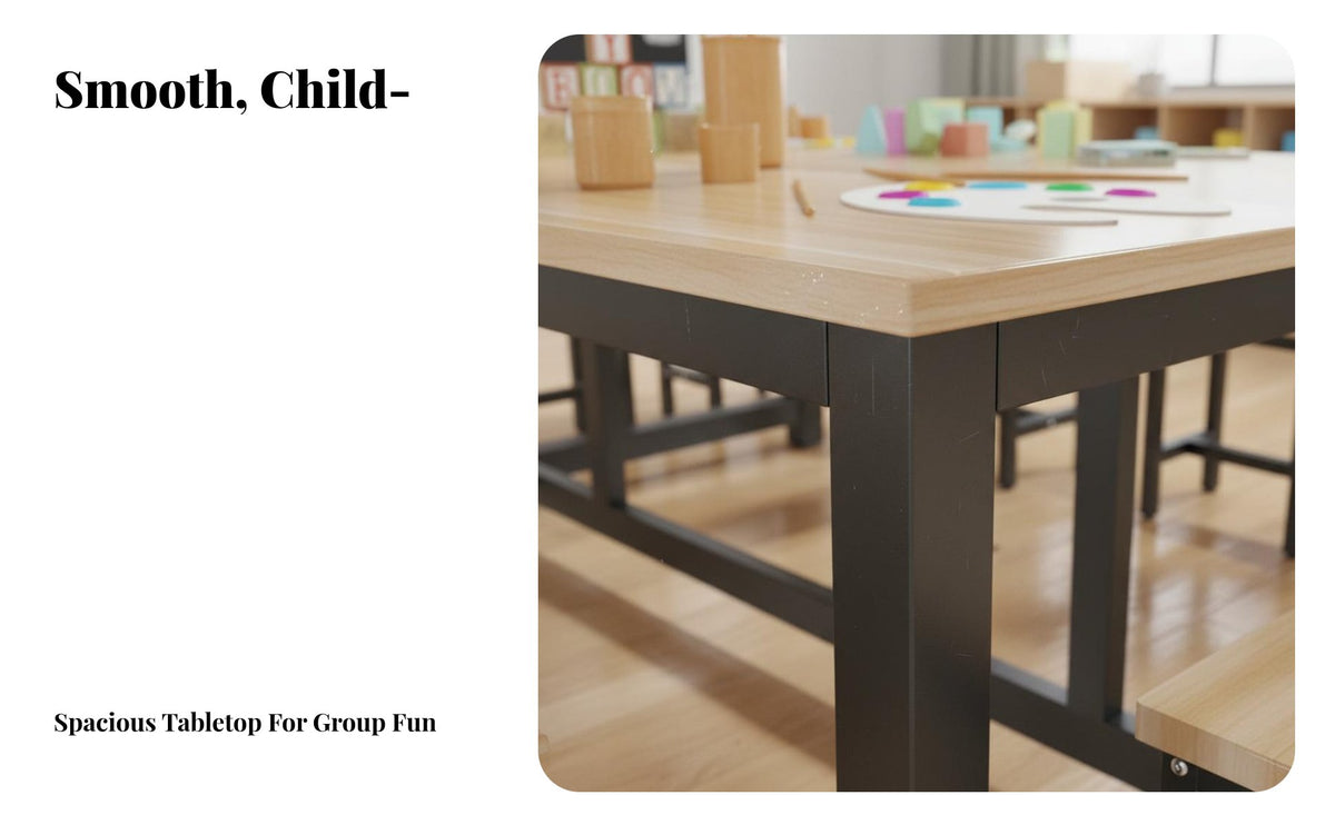 Kids Craft Table Multiple Colors Kindergarten Craft Table Versatile Modular Classroom Desk for Preschoolers, Parents, Tutoring Center, Daycare, Home