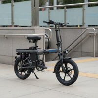 14 Inch Folding Electric Two-Wheeler Long Range Foldable Electric Two-Wheeler Variable Speed Motor Foldable Electric Bike for Riders, Commuting