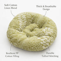 Round Floor Cushion, Living Room Seat Pad, Linen Buttock Cushion, Thickened PP Filling, Elegant Latt - Image 6