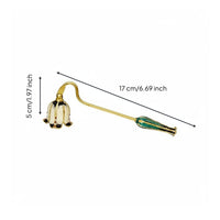 Enamel Finish Candle Snuffer Rhinestone Inlaid Long Handle Candle Snuffer Elegant Design Wick Extinguishing Tool Great Gift For