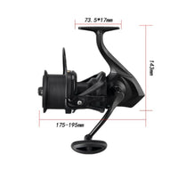 Matte Black Rotating Fishing Reel Powerful Rotating Reel High-Capacity Tackle Ultra Smooth for Anglers, Coastal Fishing Casting