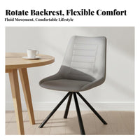 Upholstered rotate Chair Modern Design rotate Chair with X-Frame Legs Ergonomic Backrest No casters for Adults, Kitchen, Bedroom