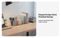 Partitioned Book Rack with Pen Holder Multifunctional for Distant Workers