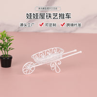 Dollhouse Miniature Garden Tools Iron Handcart Dollhouse Succulent Decoration Tabletop Ornament