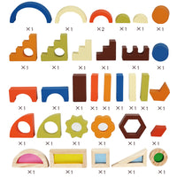 Wooden Rainbow Shadow Building Blocks for Kids