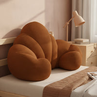 Supportive Arc-shapedShaped Back Cushion Ribbed Backrest with Side Bolsters Soft Support Pillow Cushiony for Readers, Sofa, Dorm Rooms