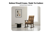 Cushioned Wooden Accent Chair Relaxed Recline Armchair Includes Headrest Pillow
