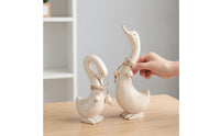 Wooden Duck Couple Handmade Wooden Duck Figurine Handcrafted for Decorators, Collectors, Tabletop, Mantel, Entryway