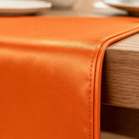 4 Pieces Orange Satin Table Runner Reusable Polyester Satin Runner Long-Lasting