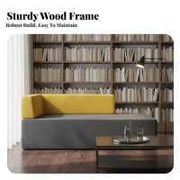Hardwood Wood Frame Upholstered Waiting Bench configurable Combination Upholstered Bench with Backrest Modern design Commercial Furniture Performance Fabric Upholstery for Visitors, Salon Owners, Office Managers, Reception Area, Break Room