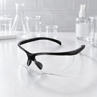 Wraparound Safety Glasses Black Frame Clear Lens Safety Glasses Eye Protection Full Coverage Comfortable