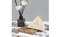 Pyramid Incense Burner Stone-Like Incense Holder with Base Minimalist Ornament for Hotel Reception