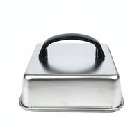 Square Burger Cover Rust Resistant Cheese Melting Dome Professional-Grade Square Basting Cover for Grilling