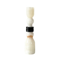 Stone Candle Holder Statement Tabletop Decor Piece Minimalist Decor for Entryway Console, Display Shelf