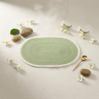 Oval Woven Placemat Textured Woven Oval Placemat Braided Table Mat