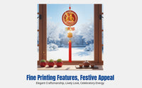 2026 Horse Year Decoration, Red & Gold Jacquard, Auspicious Fu Character, Seasonal Holiday Home Decor, Door Hanging, Chinese