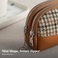 Mini Wallet Compact Mini Zipper Pouch Retro Design Change Pouch for Students, Adults, Daily Use, Shopping, Commuting