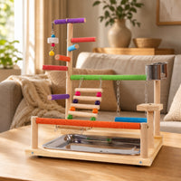 Parrot Playstand Chewing Parrot Play Stand Textured Pet Supply for Budgies