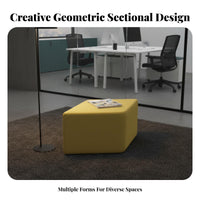 S-Shaped Upholstered Bench distinctive Shape Waiting Room Seating Modern aesthetic Sturdy construction for Visitors