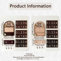 Wooden Book Counter Desktop Ornament for Reading Statistics