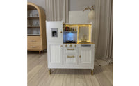 Wooden Play Kitchen Interactive Children's Kitchen Playset Sturdy for Nursery
