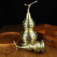 Pure Copper Gourd Ornament with Blessing Characters