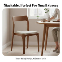 Upholstered Wooden Side Chair Nordic Design Stackable Wooden Frame Chair Space-Saving Fully Assembled for Hoteliers, Hotel, Cafe