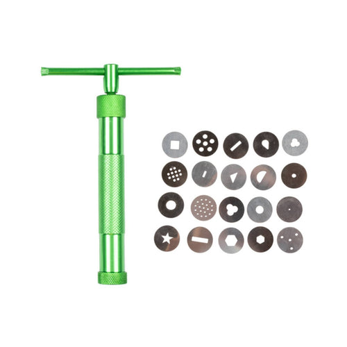 Screw-Style Clay Press Knurled Grip Rotary Clay Press Metal