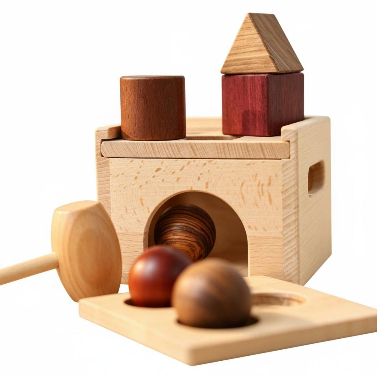Wooden Shape Sorting Toy Early Learning Wooden Shape Sorter Cube to Gnaw for Activity Time