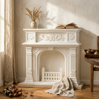Dollhouse Fireplace European Style Ornate Mantel Piece Arched Opening Miniature Decor