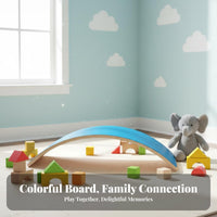 Sensory Training Wooden Balance Board Long-Lasting Wood Construction Curved Balance Board Multi-Functional Educational Rocker Versatile Use for Toddlers, Adults, Pilates, Playroom, Home Fitness
