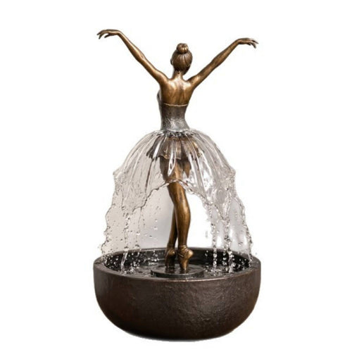 Ballerina Fountain with Water Skirt Indoor for Meditation Space, Ballet Lovers