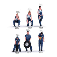 6 Pieces 1/64 Technician Figure Set Scene Display Scene Setting People Realistic