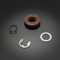 4 Pieces Oil Seal with Clips Nitrile Rubber Shaft Seal Kit Galvanized Retaining Clip Set for Mechanics