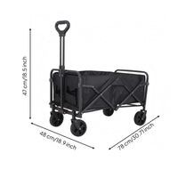 Foldable Wagon Swivel Wheels Collapsible Wagon Compact Fold for Picnics, Outings