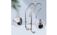 2-Step Pool Ladder Stainless Steel Swimming Pool Ladder with Handrails Polished