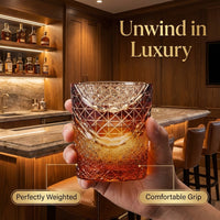 Hand-carved Crystal Whiskey Glass, Japanese Style