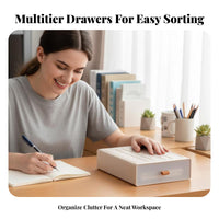 Desktop Drawer Cabinet Sturdy Stackable Drawer Box Long-Lasting for Dormitory