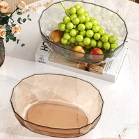 Oval Fruit Bowl Transparent Tableware Long-Lasting