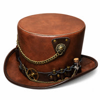 Steampunk Top Hat Vintage-Industrial Steampunk Hat with Vial Comfortable