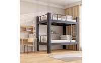 Heavy Duty Bunk Bed with Storage Space Saving Metal Bunk Bed Sturdy Furniture Long-Lasting for Students