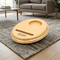 Balance Board with Cork Roller Solid Wooden Balance Board Cork Roller Portable Training Set Compact for Skiers, Home Workouts