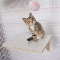 Cat Perch Shelf and Small Animal Cage Accessory, Solid Wood Multi-layer Board, 15kg Maximum Load for Indoor Adult Cats Exercise Scene Sleeping